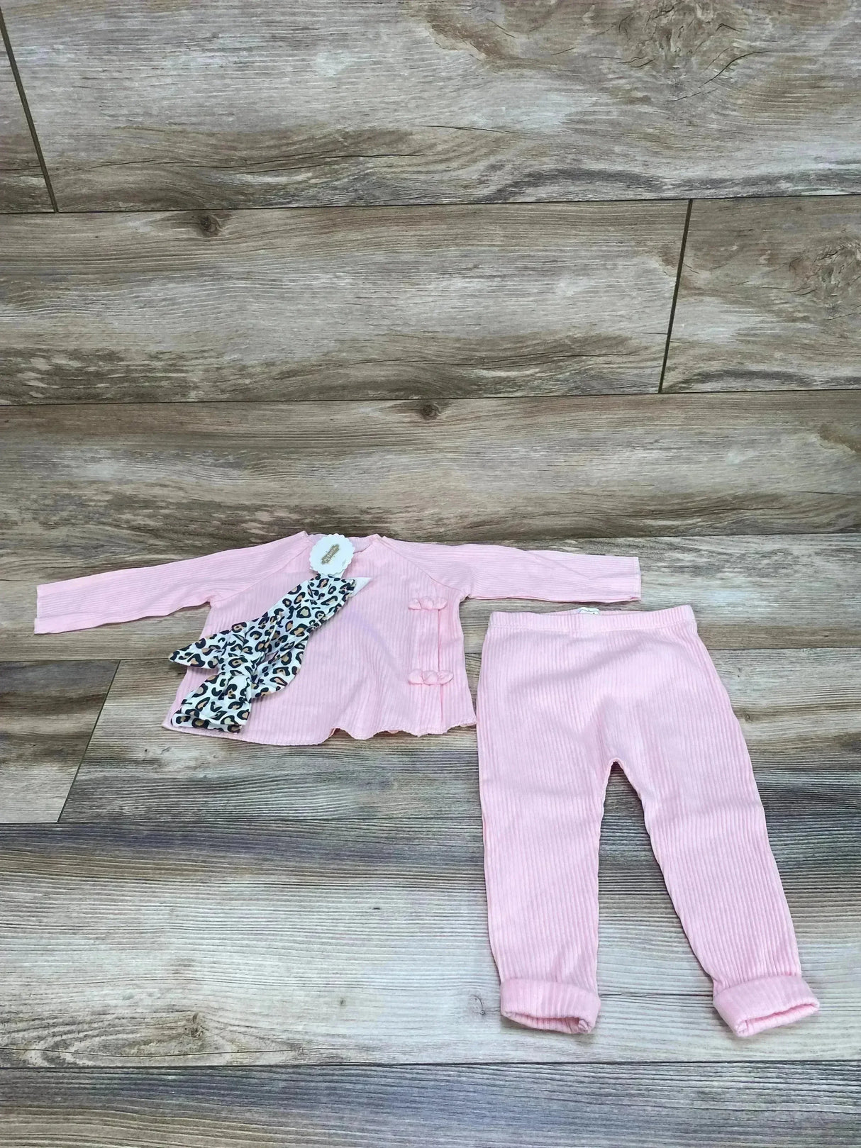 NEW Mudpie 3pc Ribbed Top Set Pink sz 6-9m - Me n Mommy To Be