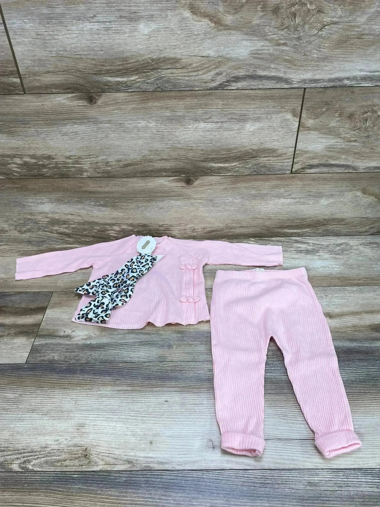 NEW Mudpie 3pc Ribbed Top Set Pink sz 6-9m - Me n Mommy To Be