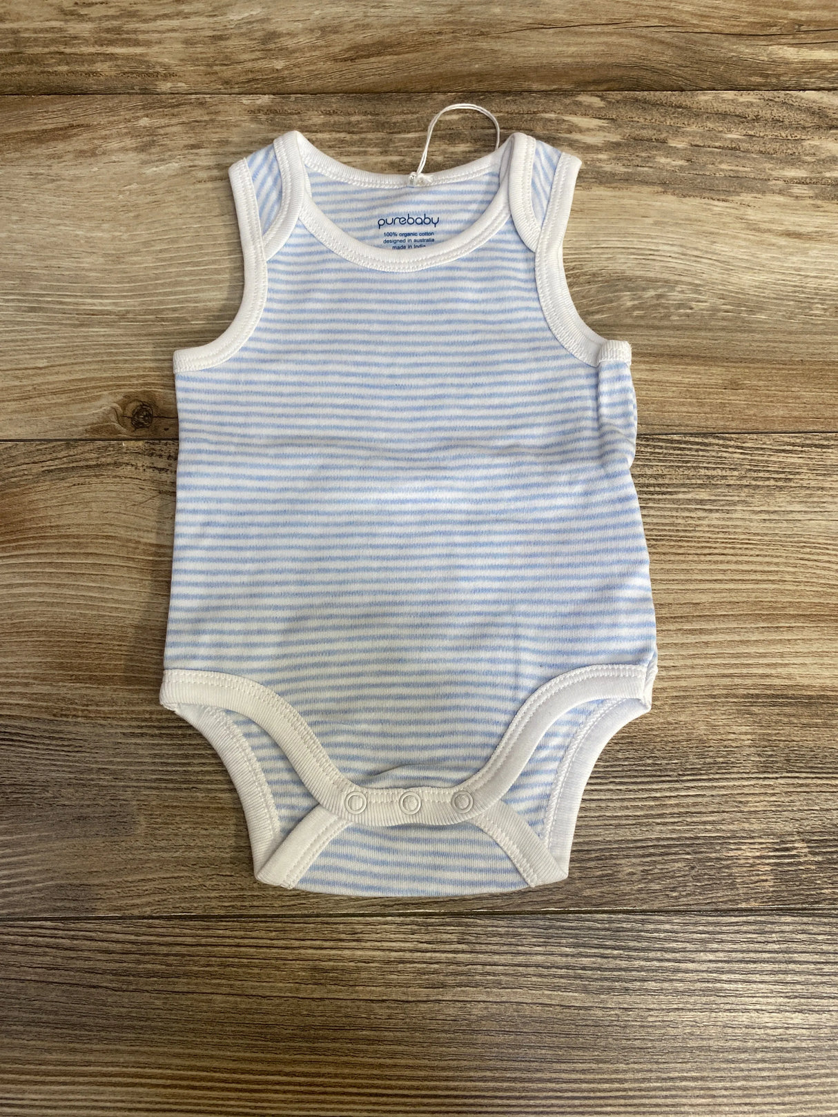 NEW Purebaby Striped Bodysuit Blue sz 0-3m - Me n Mommy To Be