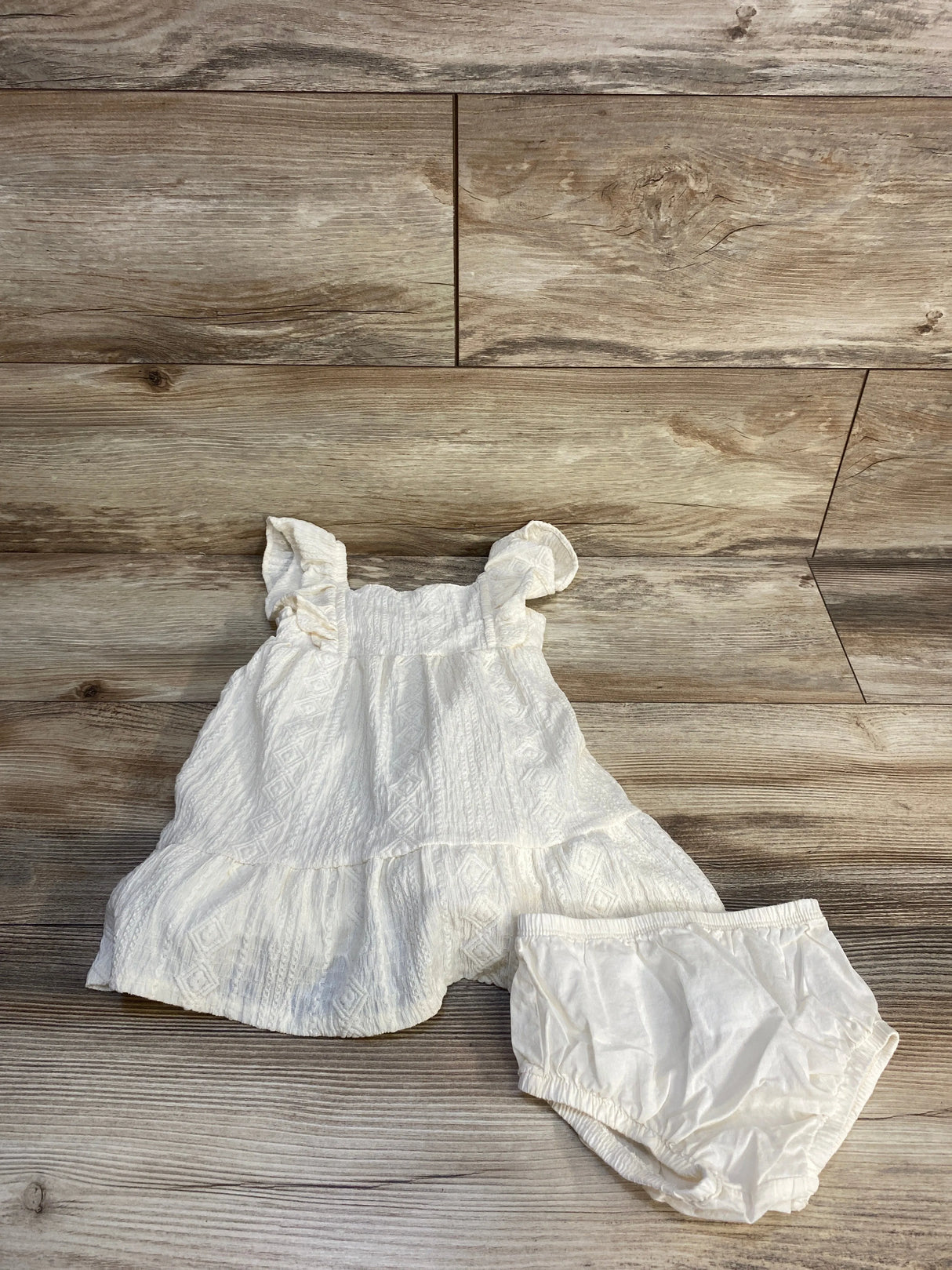 Carter's 2pc Pattern Dress & Bloomers Set Cream sz 12m