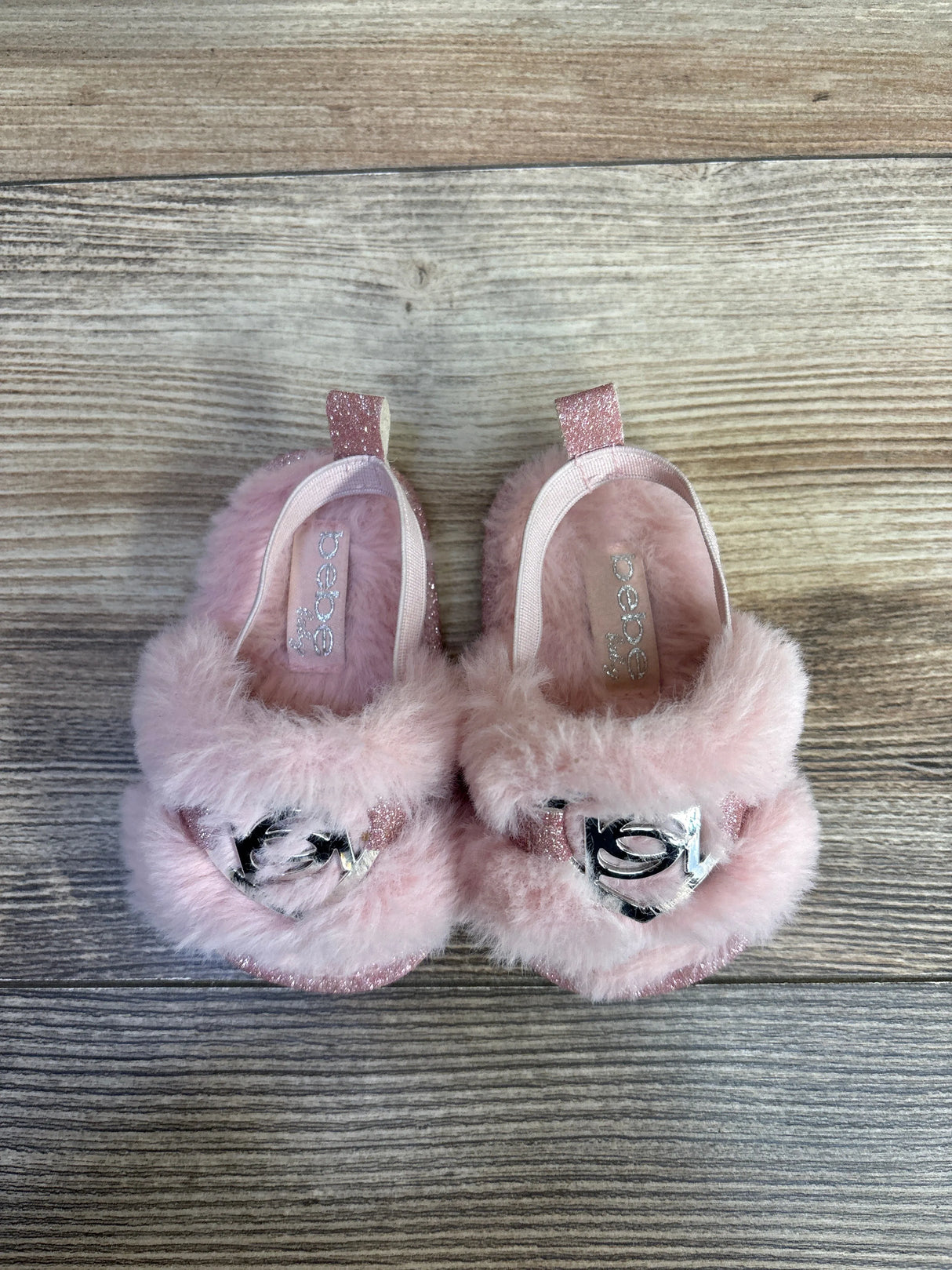 Bebe Babe Faux Fur Slide Sandals Pink sz 1c
