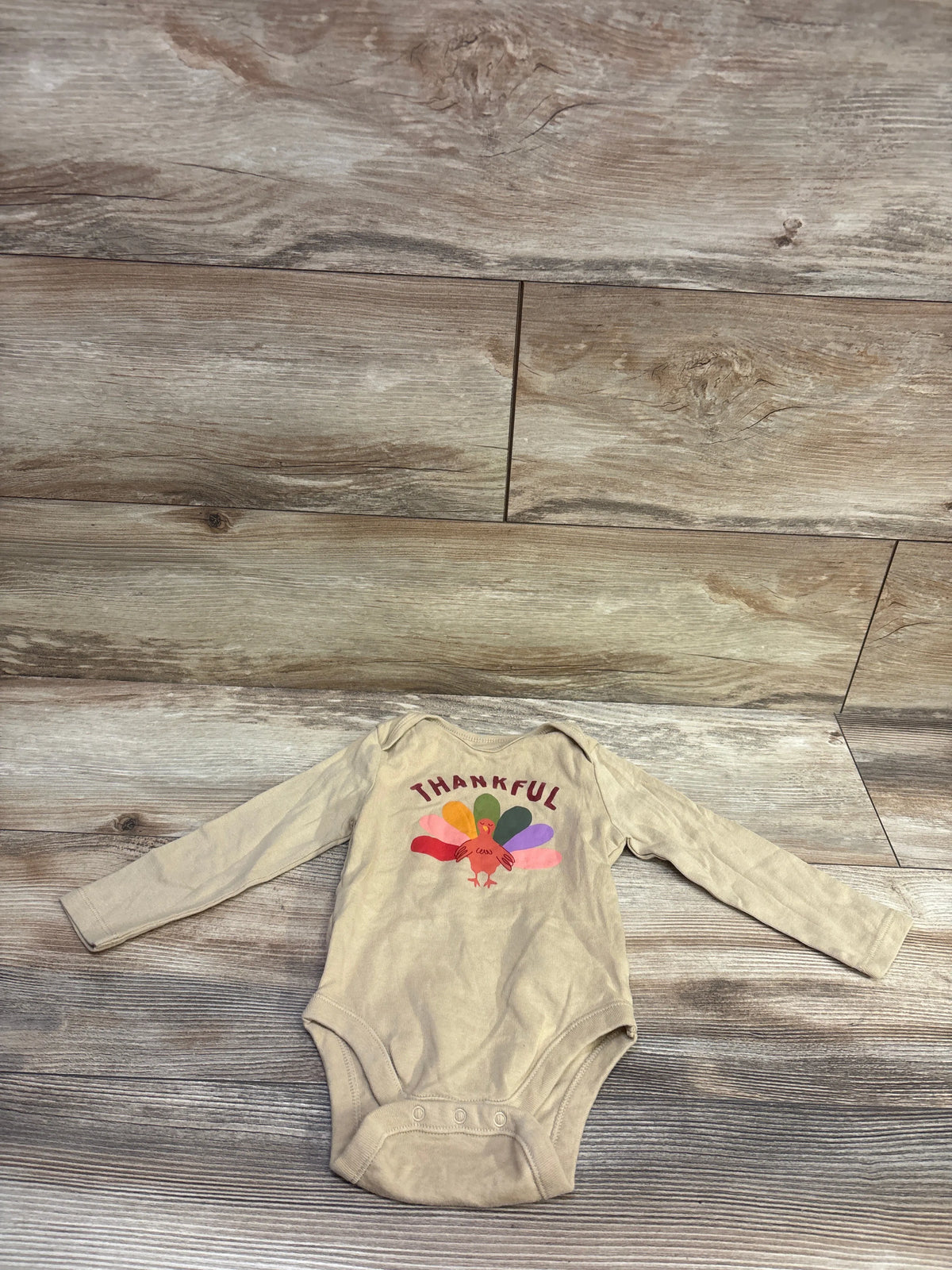Old Navy Thankful Bodysuit Beige sz 12-18m