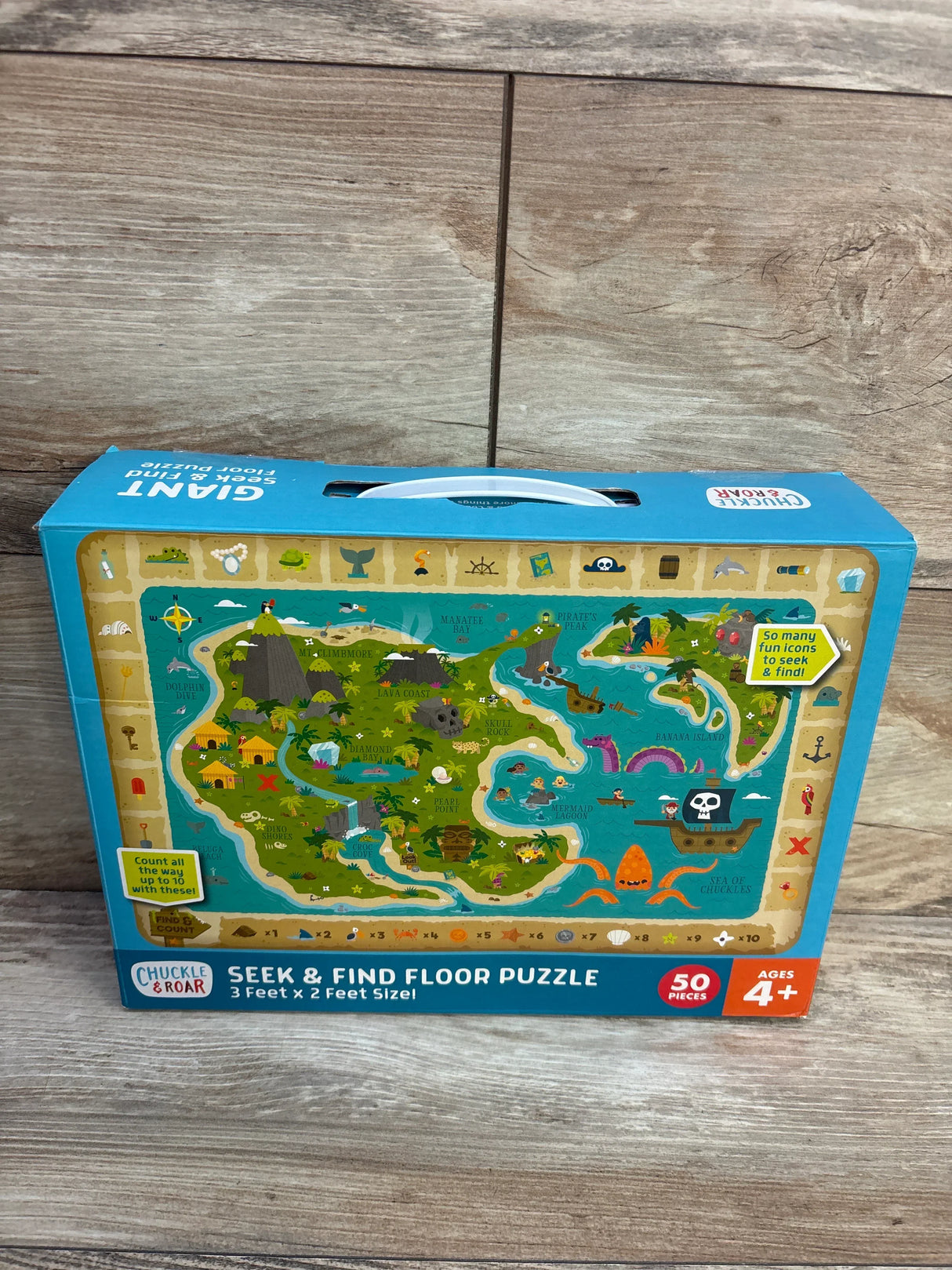 Chuckle & Roar Seek & Find Treasure Map Jigsaw Floor Puzzle