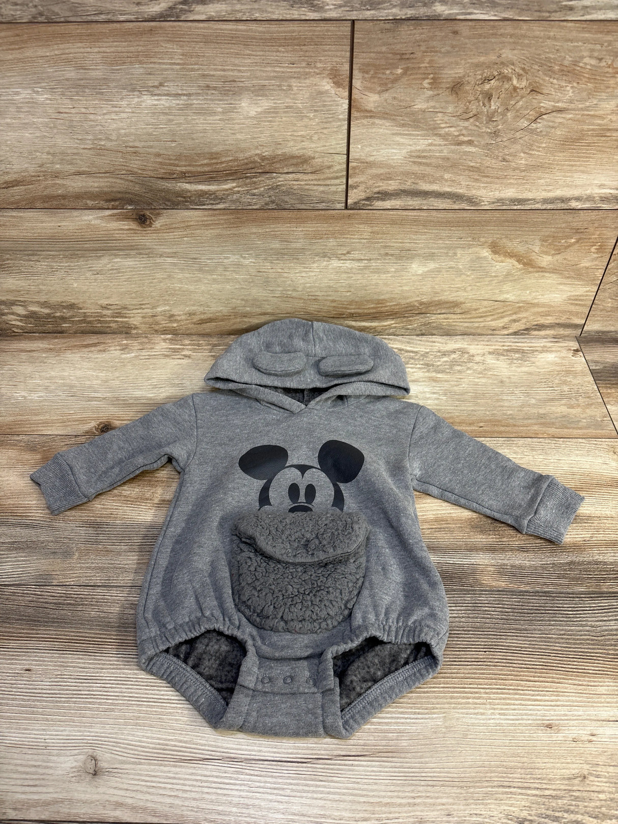 Disney Baby Hooded Romper Grey sz 6-9m