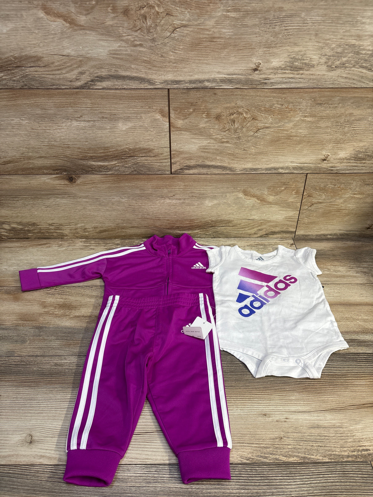 NEW Adidas 3pc Tracksuit Set Purple sz 6m