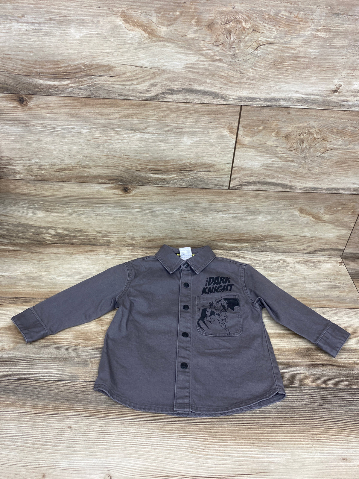 DC Batman Denim Button-Up Shirt Grey sz 2T