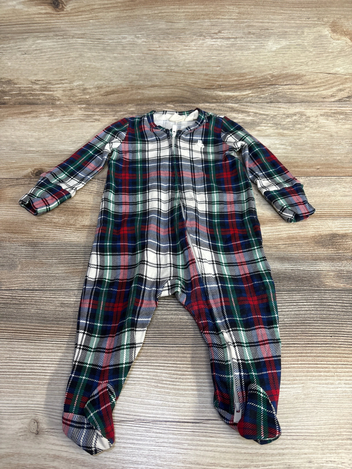 Baby Gap Plaid Sleeper White sz 0-3m