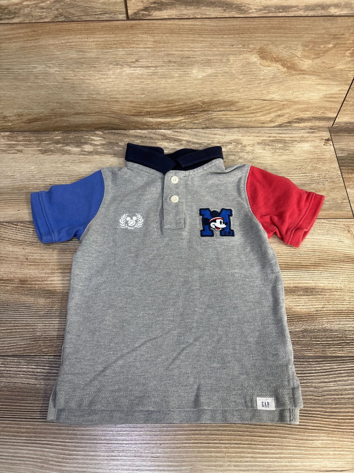 Baby Gap x Disney Mickey Mouse Pique Polo Shirt Grey sz 2T