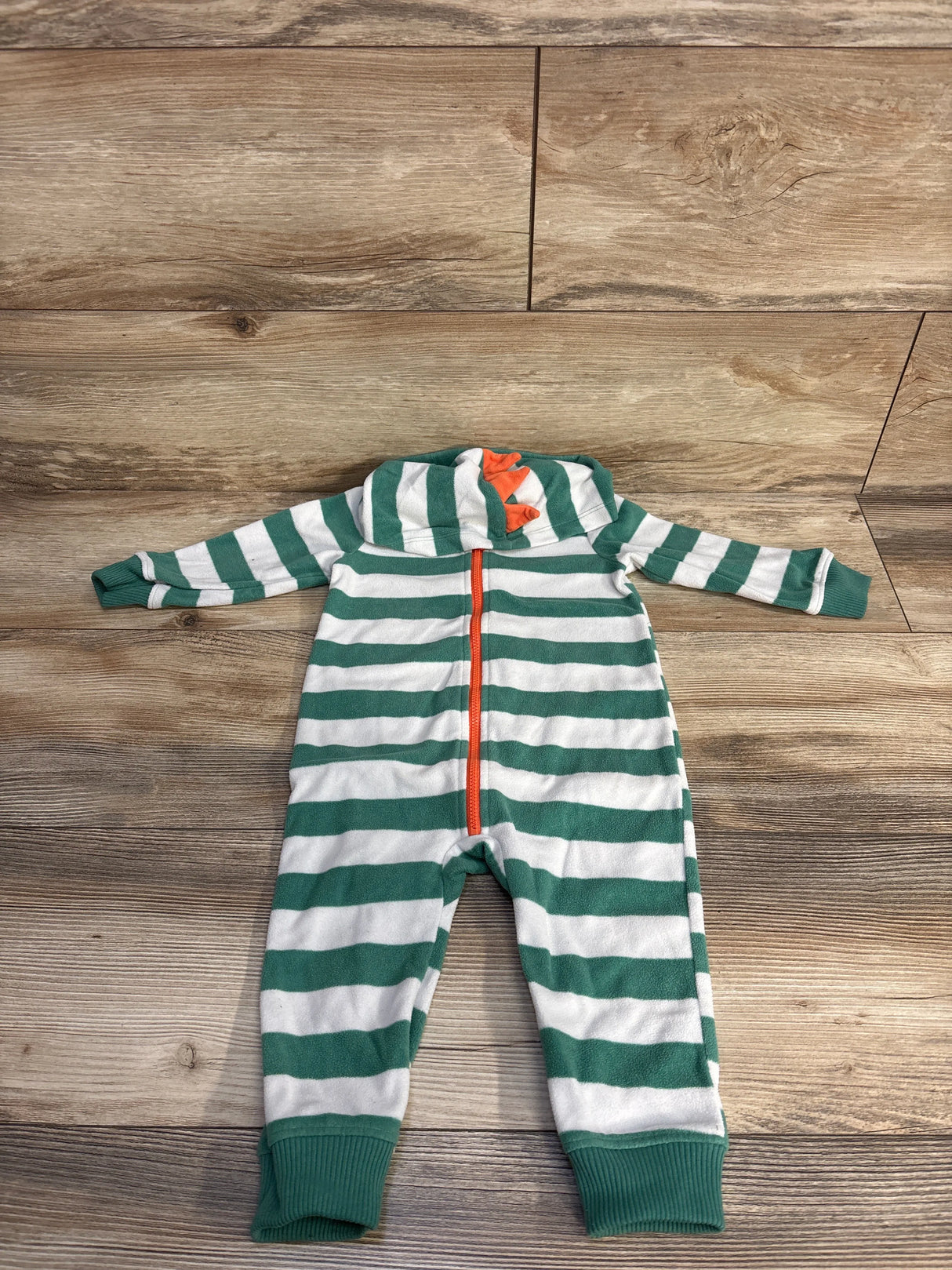 Carter's Striped Fleece Coverall White sz 12m