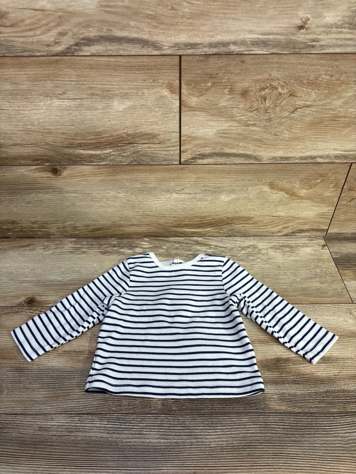 Little Me Striped Long Sleeve Shirt White sz 12m