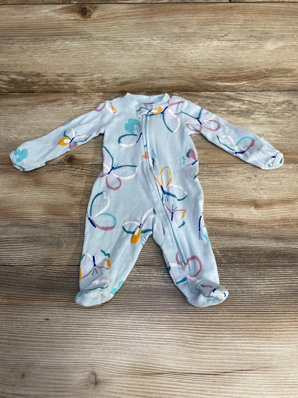 Carter's Butterfly Print Sleeper Blue sz Newborn - Me n Mommy To Be