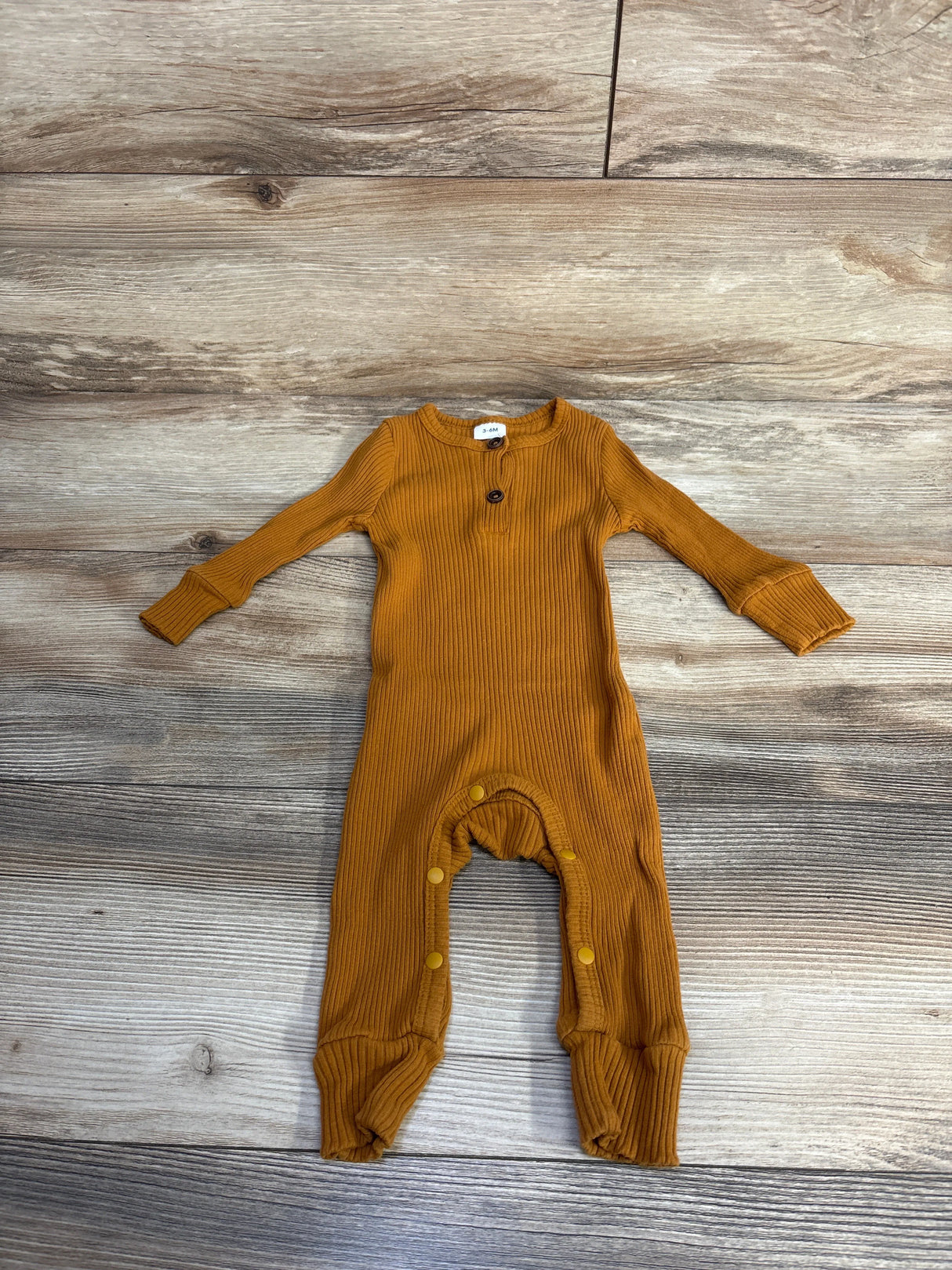 Henley Ribbed Coverall Bronze sz 3-6m