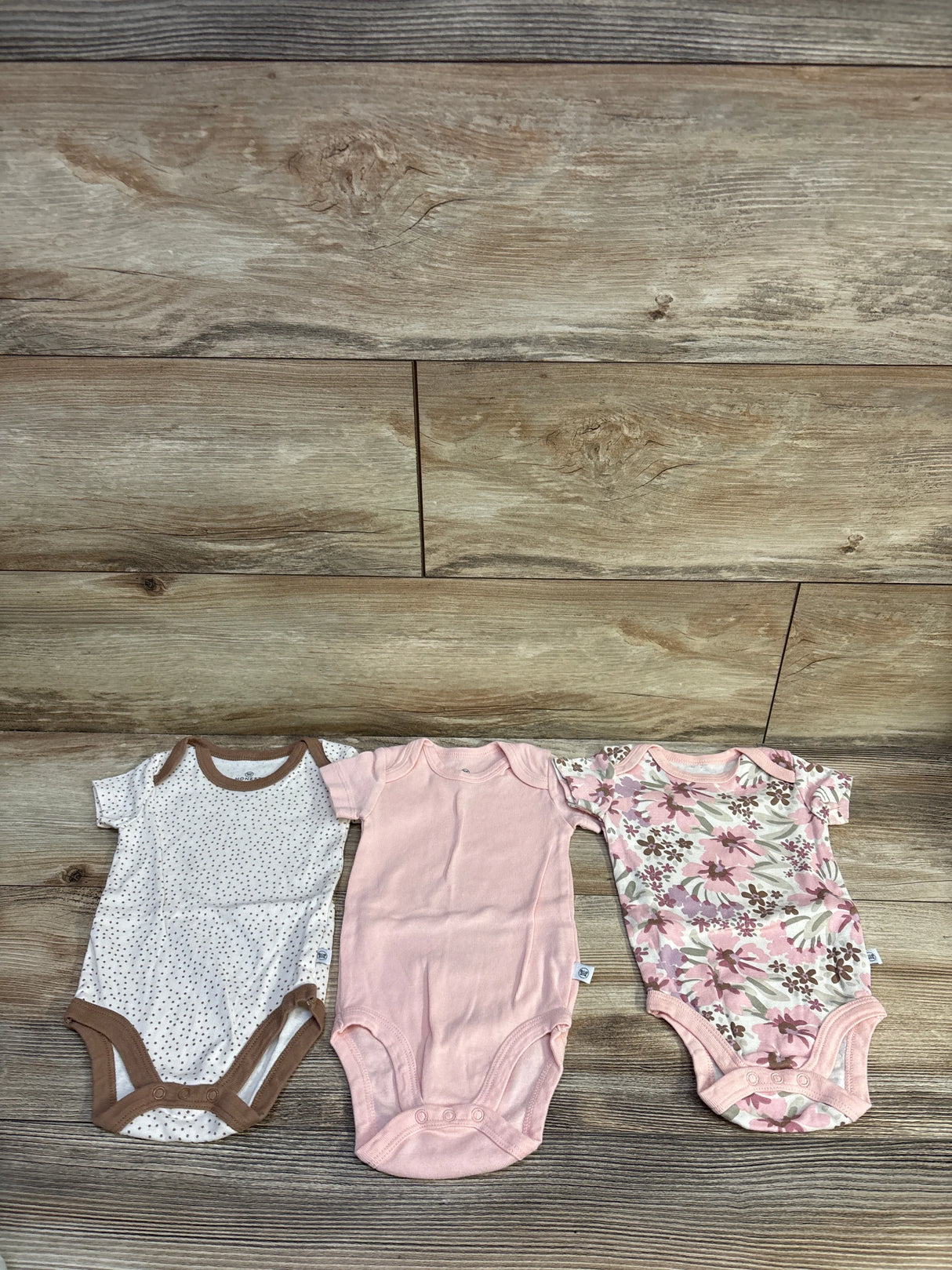 Honest Baby 3pk Bodysuit Set Ivory sz 3-6m
