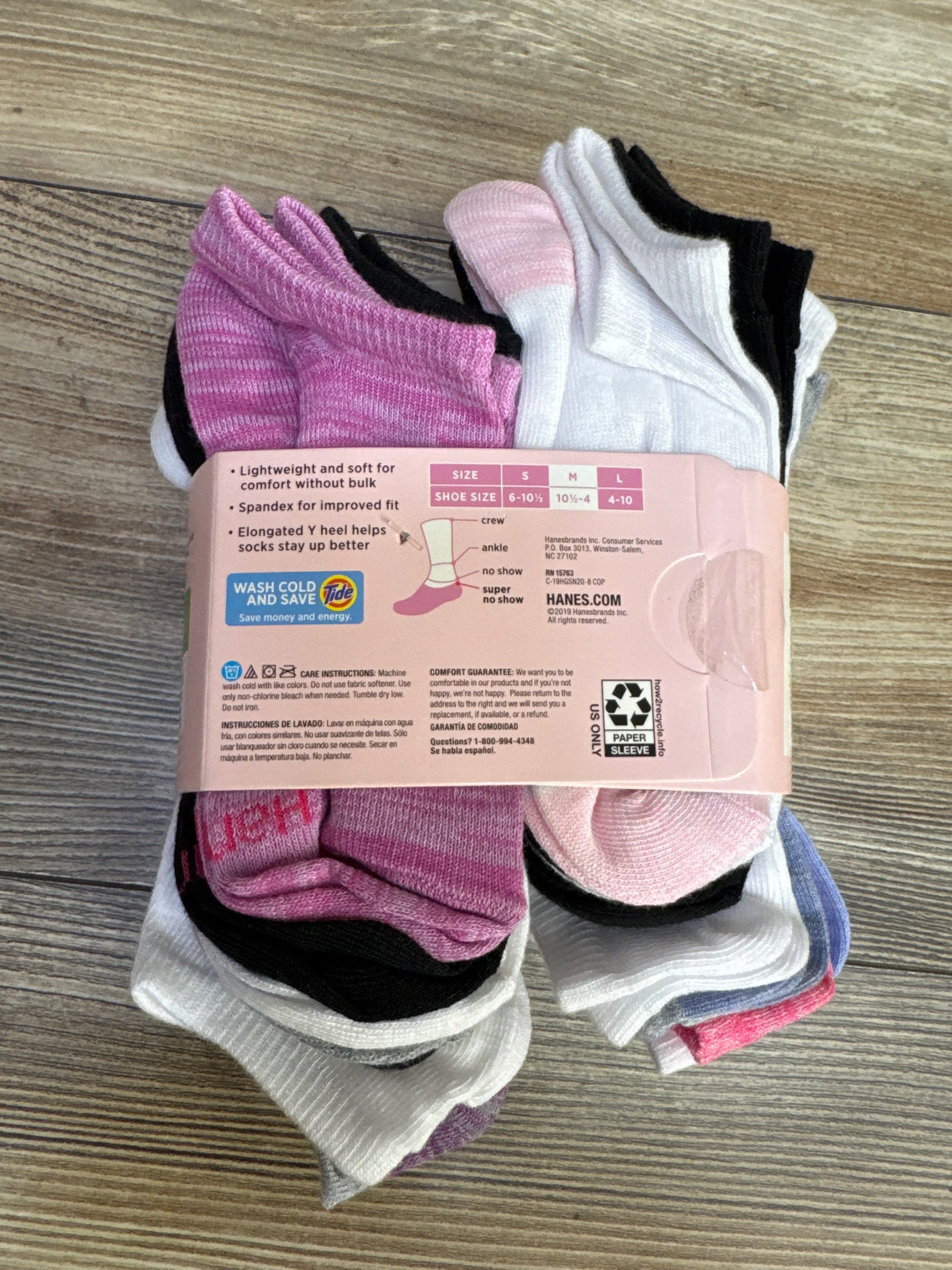 NEW Hanes Girls' Super No Show Socks 20pk sz M/10.5c-4Y