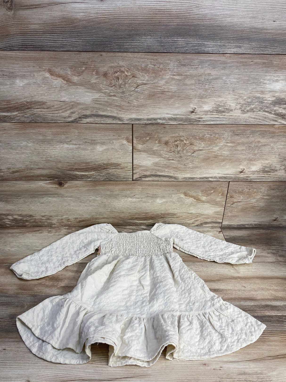 Little Co. Long Sleeve Peasant Dress Beige sz 24m