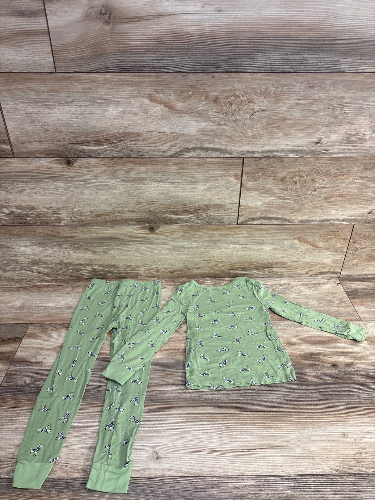 Little Me 2pc Zebra Pajama Set Green sz 4T