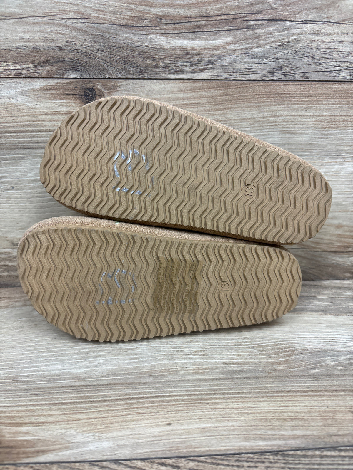 Lucky Top Comfort Embroidered Suede House Slippers Tan sz 13c