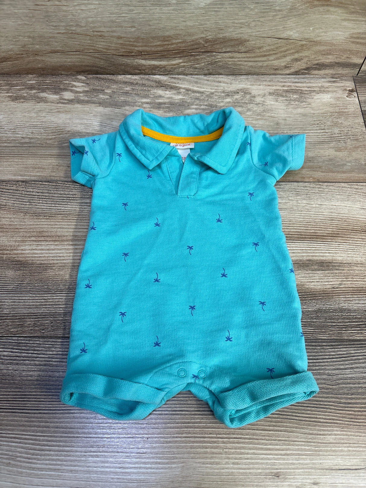 Cat & Jack Polo Shortie Romper Teal sz 0-3m