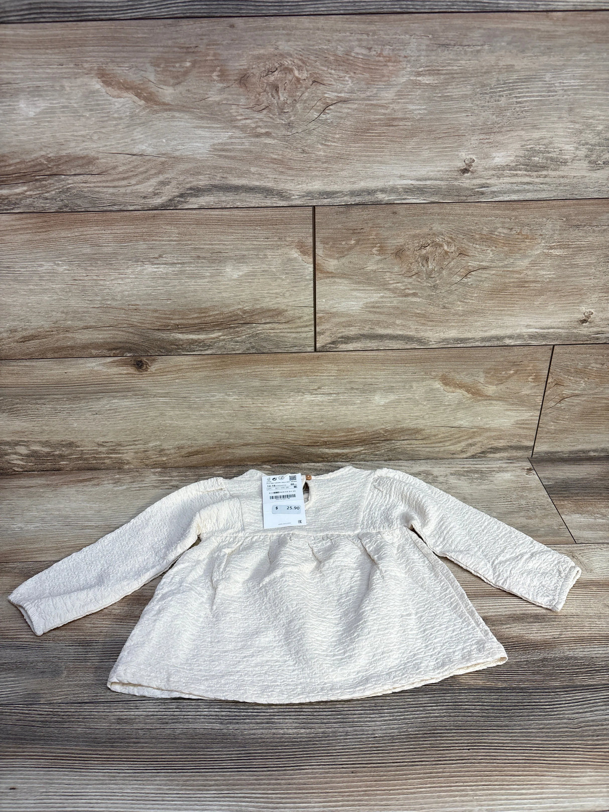 NEW Zara Textured Blouse Ivory sz 12-18m