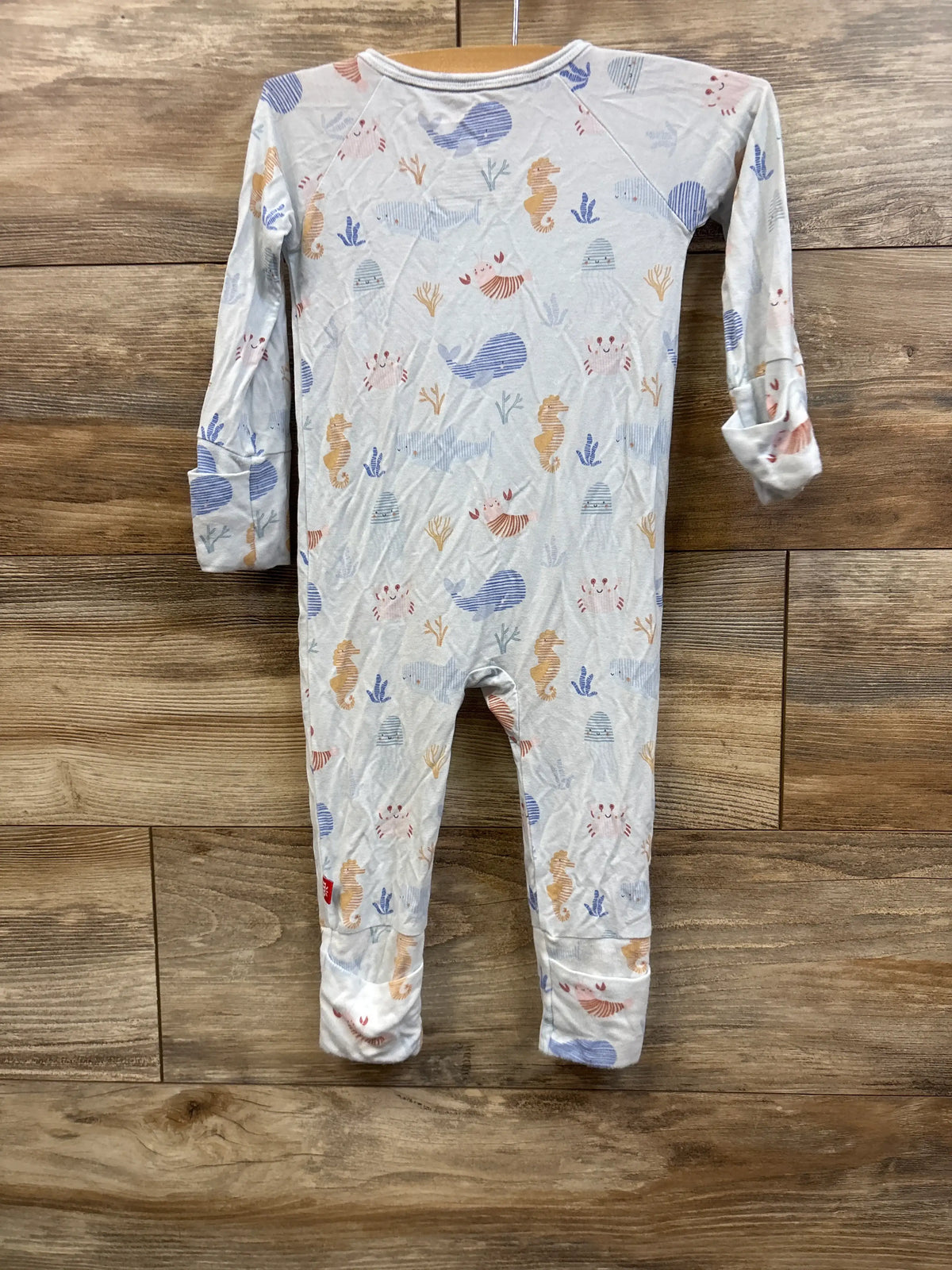 Me n Mommy To Be 'Deep Sea Jubilee' blue modal convertible footie with sea creature print