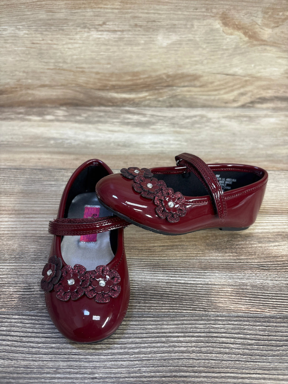 Rachel Shoes Lil' Abelina Flats Burgundy sz 8c