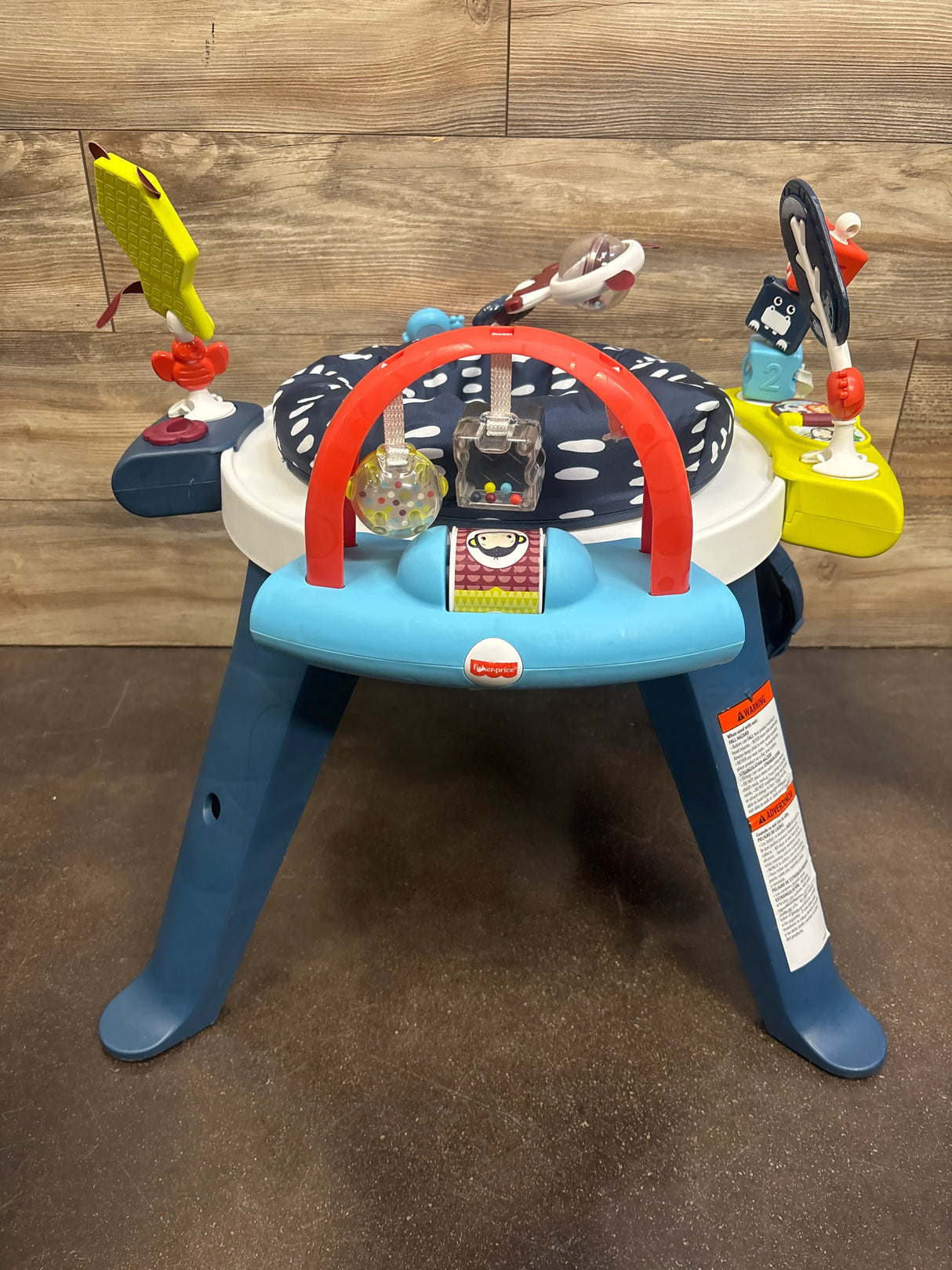 Fisher Price 3-in-1 Spin & Sort Activity Center in Navy Dashes