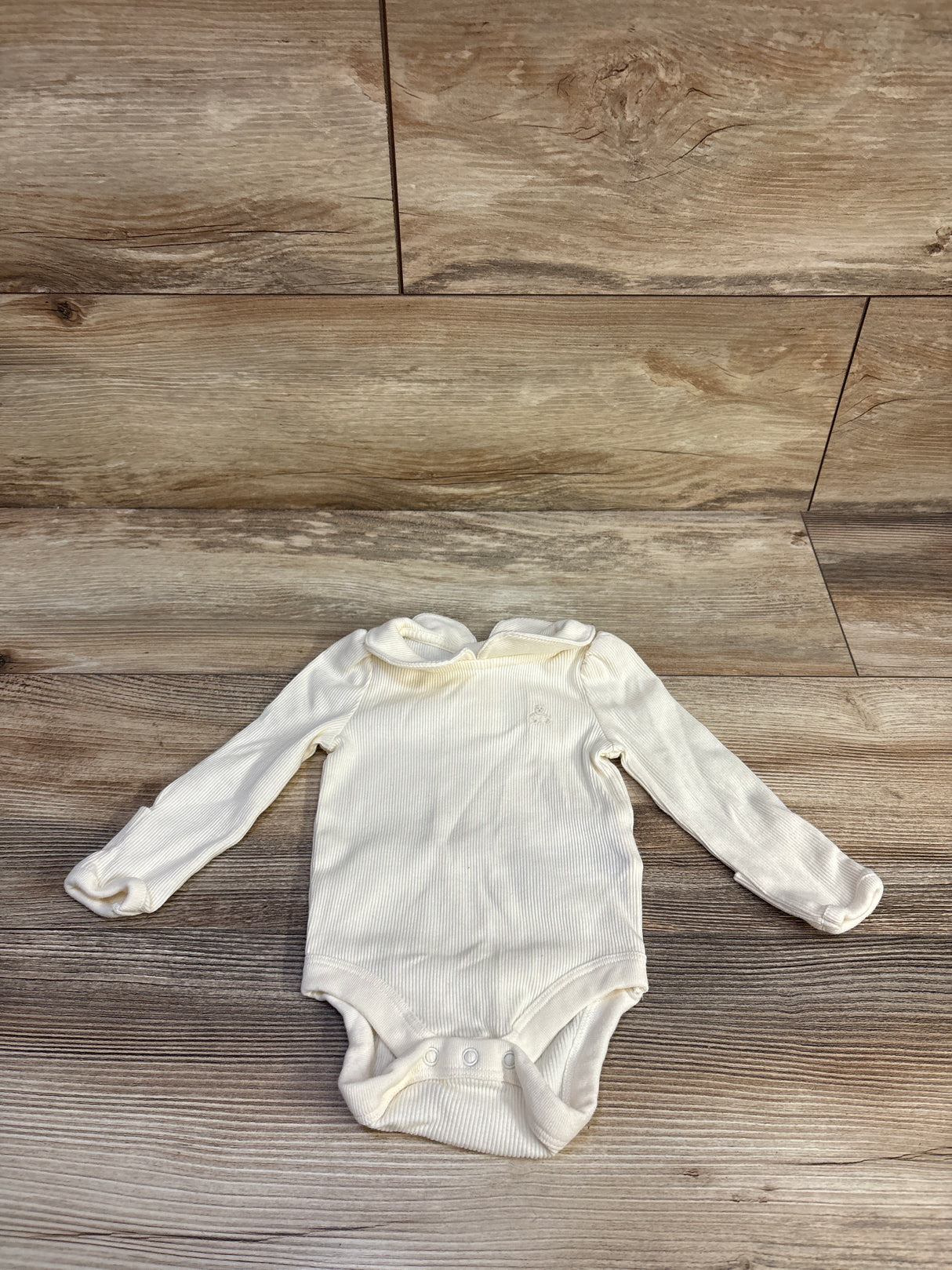Baby Gap Collared TinyRib Long Sleeve Bodysuit Ivory sz 0-3m