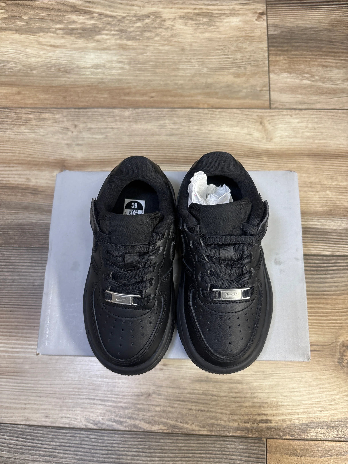 NEW Nike Force 1 Low EasyOn PS 'Triple Black' Sneakers sz 8c