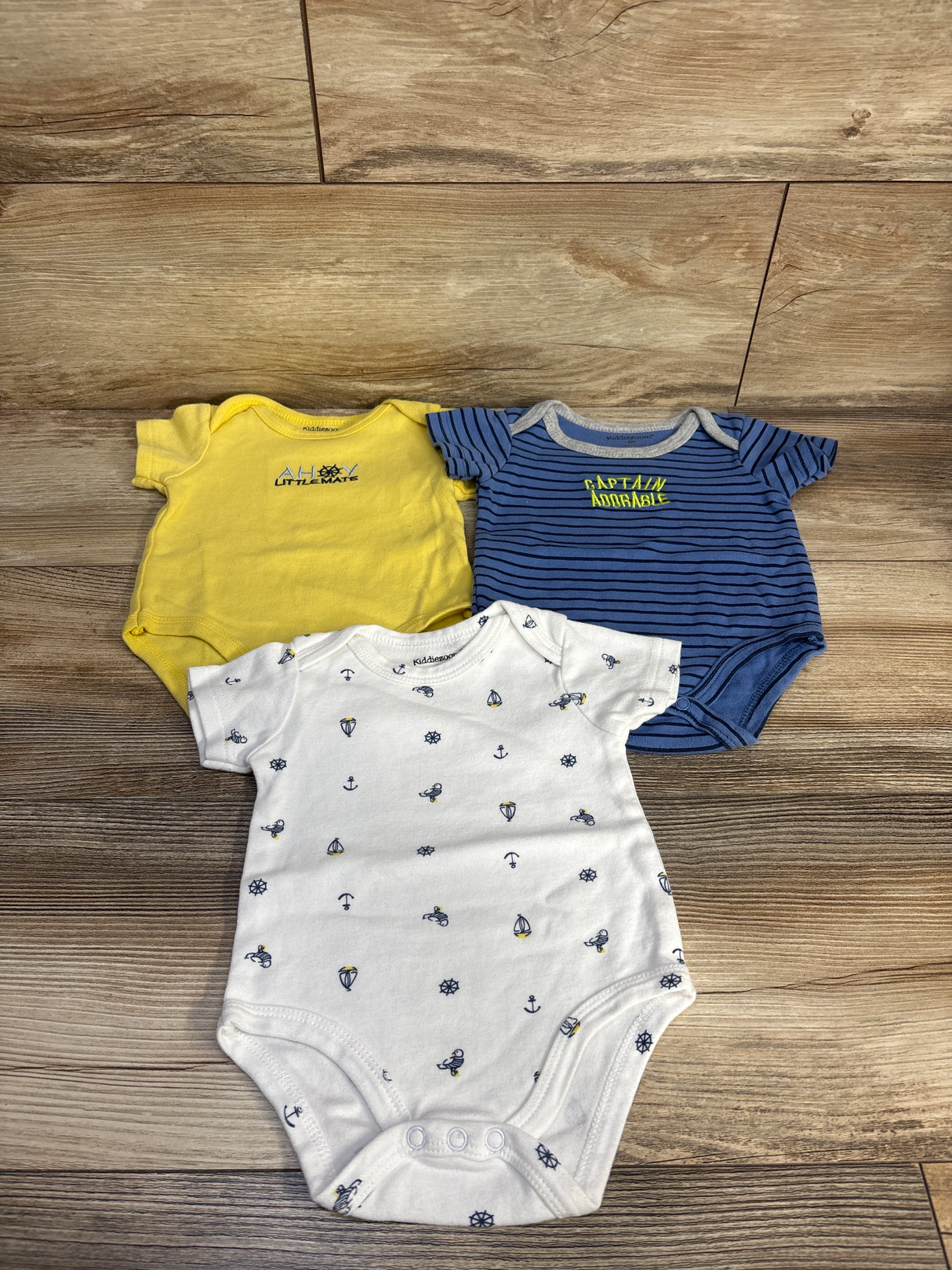 Kiddiezoon 3pk Bodysuit Set Yellow sz 6m
