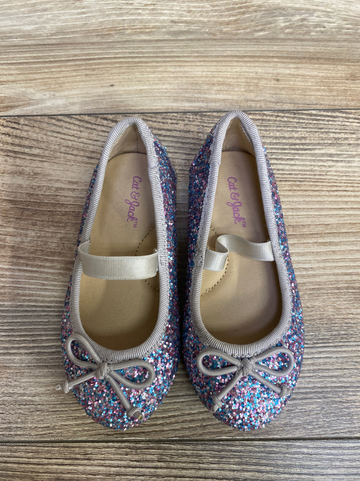 Cat & Jack Lily Slip-On Ballet Flats Glitter sz 6c