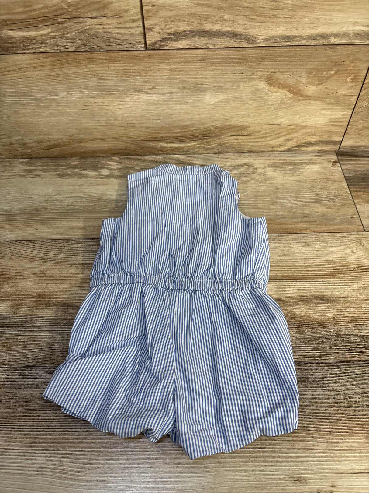 Janie & Jack Striped Embroidered Shortie Romper Blue sz 12-18m