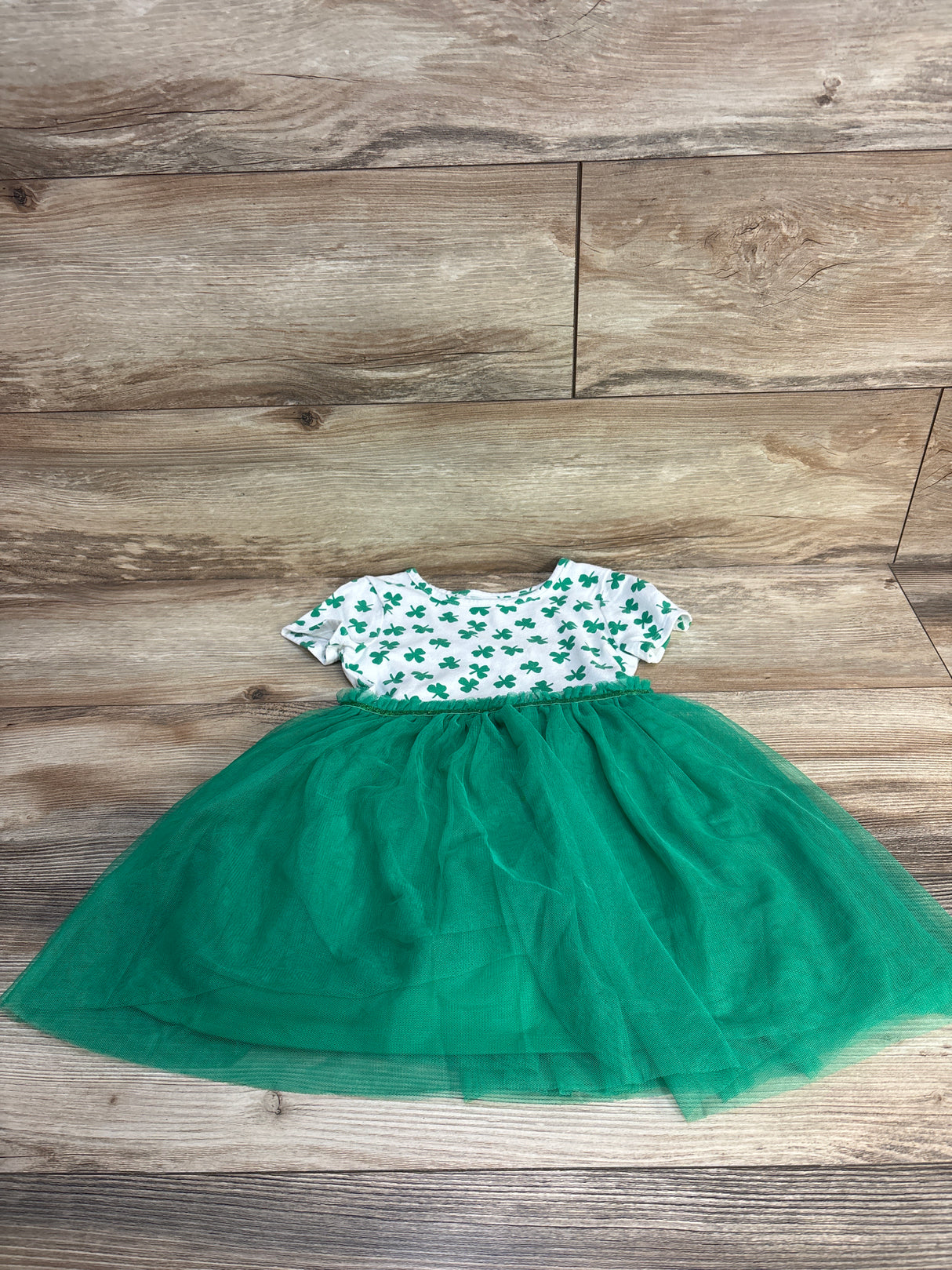 Cat & Jack Shamrock Tulle Dress White sz 4T