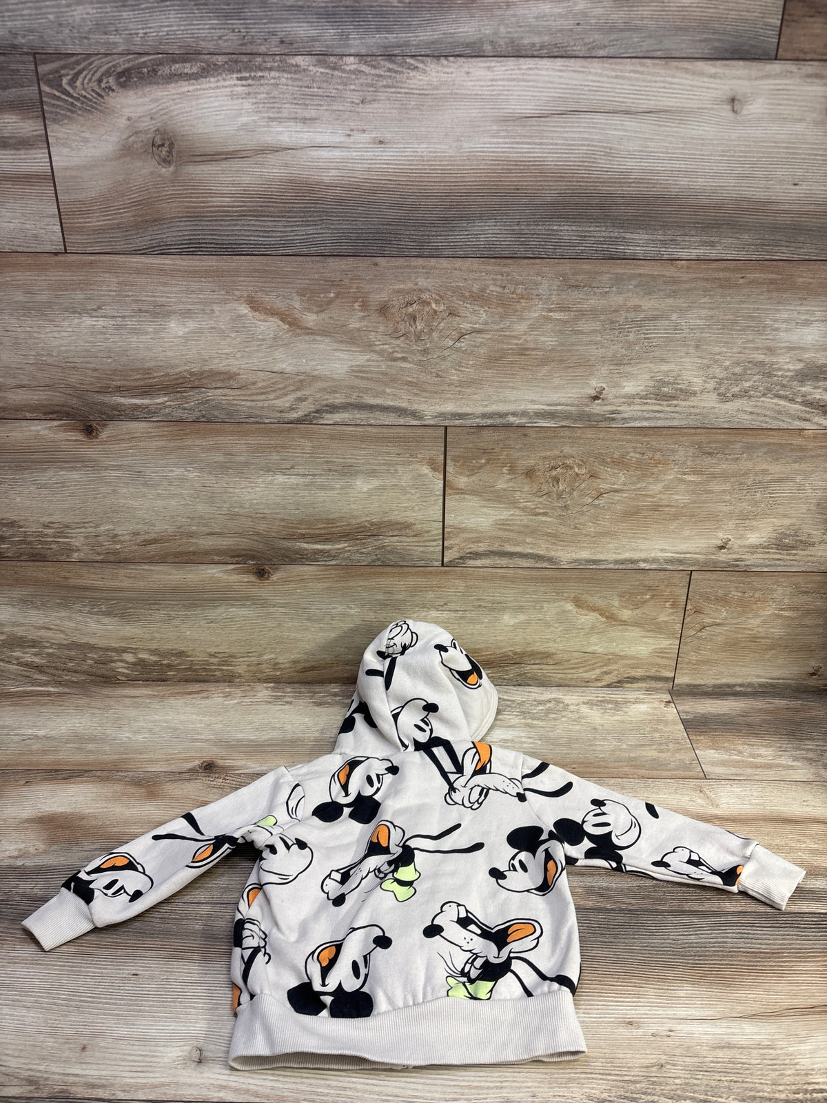 Disney Mickey & Friends Sherpa Zip Sweatshirt Beige sz 3T