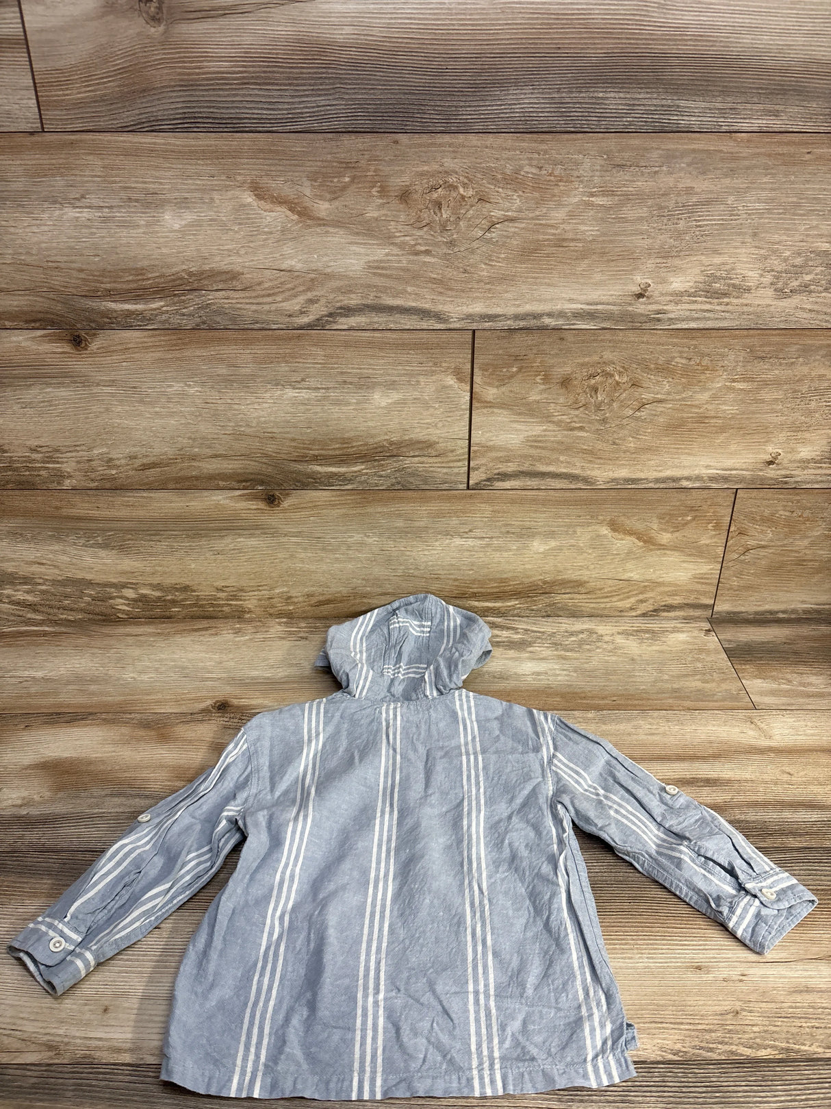 Zara Hooded Button Up Shirt Blue sz 2-3T