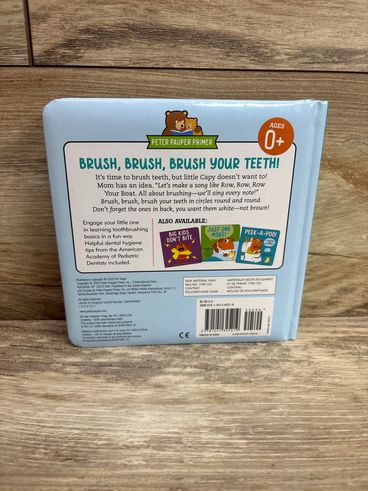 Back cover of Brush, Brush, Brush Your Teeth padded board book by Me n Mommy To Be