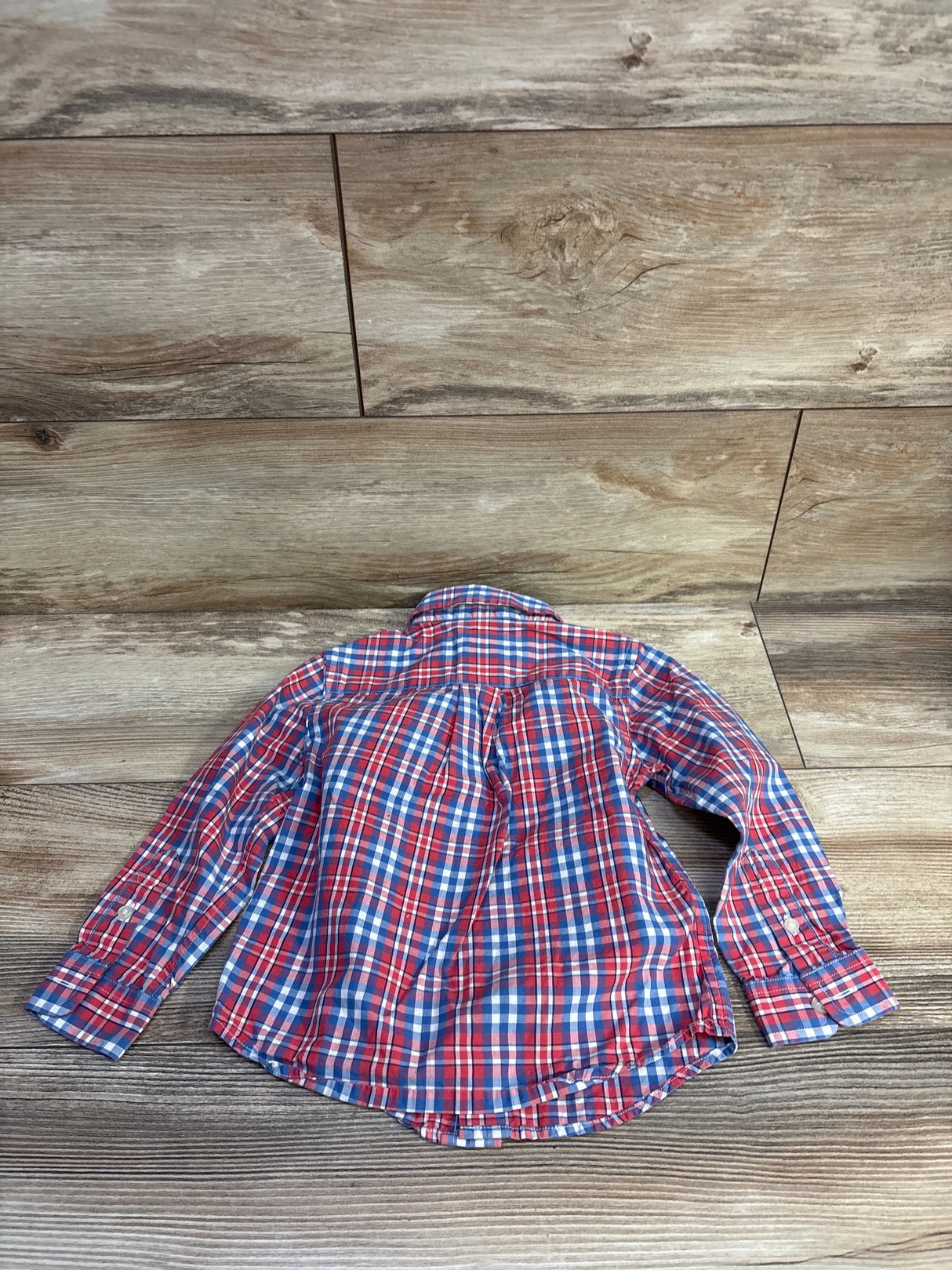 Vineyard Vines Plaid Button-Down Whale Shirt Red sz 2T