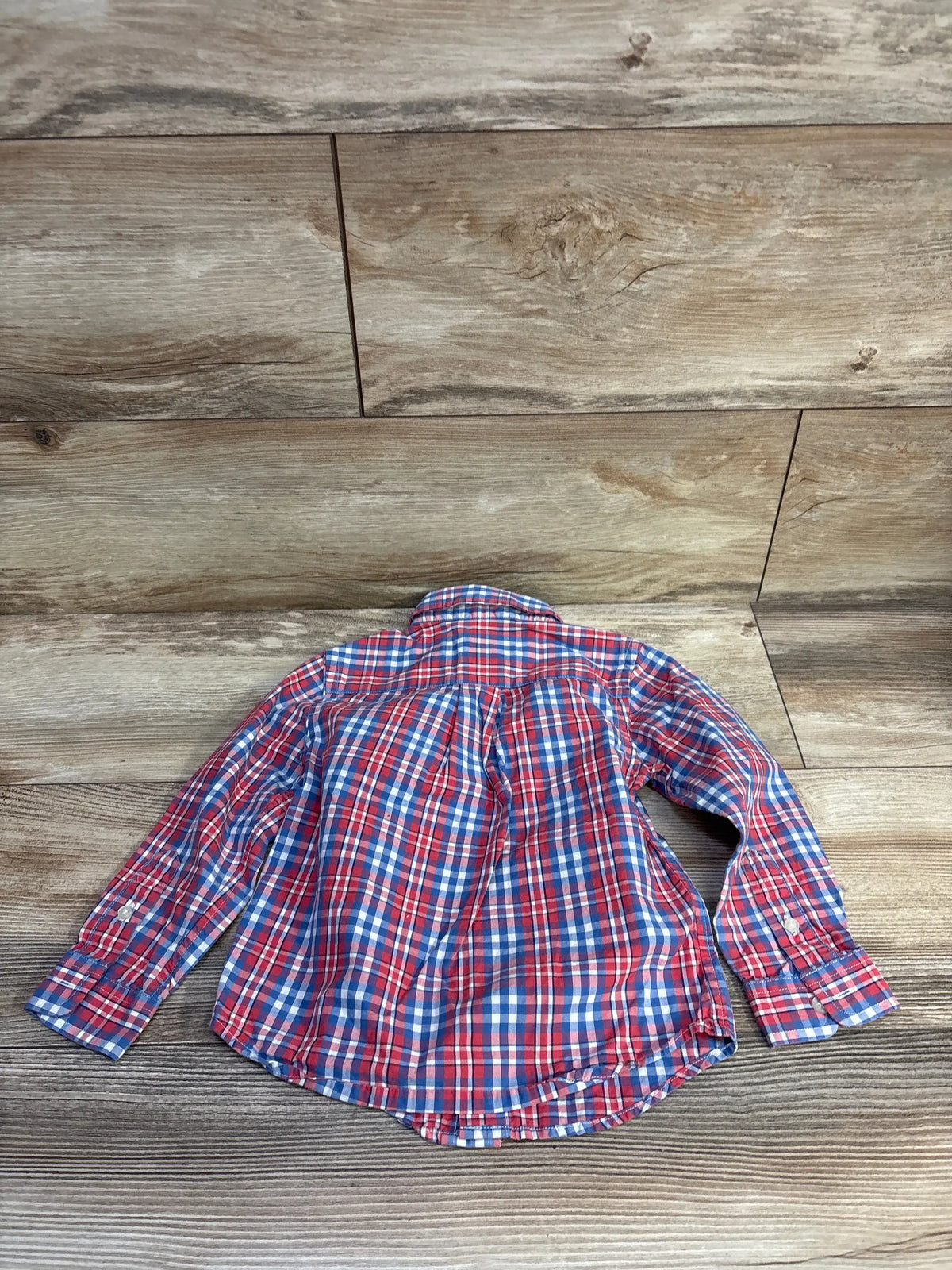 Vineyard Vines Plaid Button-Down Whale Shirt Red sz 2T