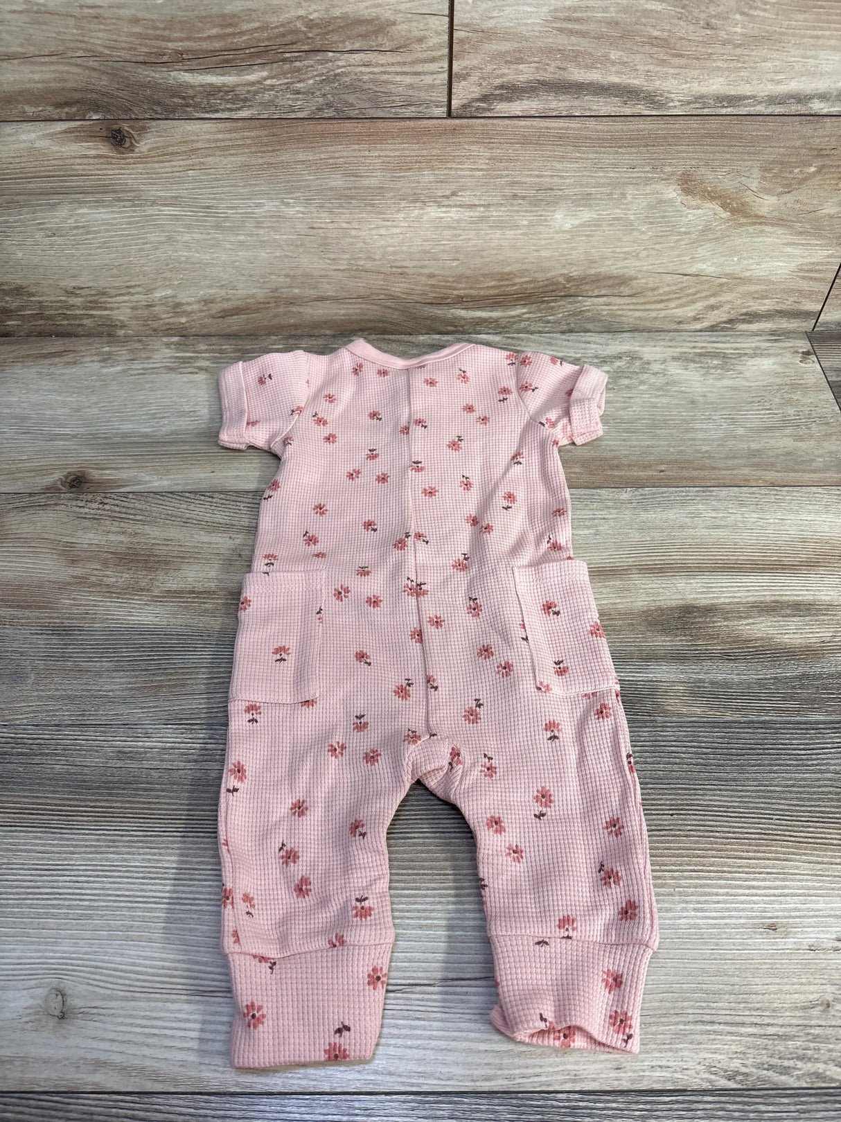 Modern Moments Floral Waffle Knit Romper Pink sz 3-6m