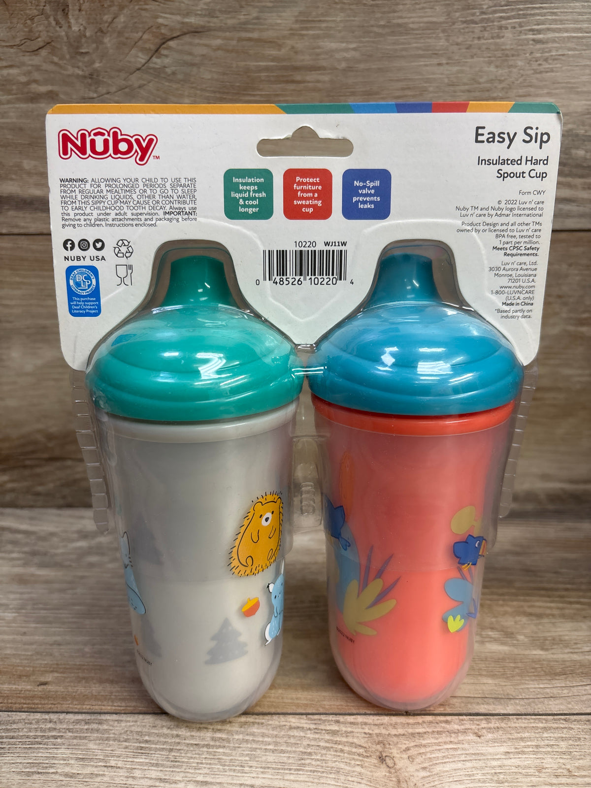 NEW Nuby Easy Sip Insulated Hard Spout Cups 2pk 9oz