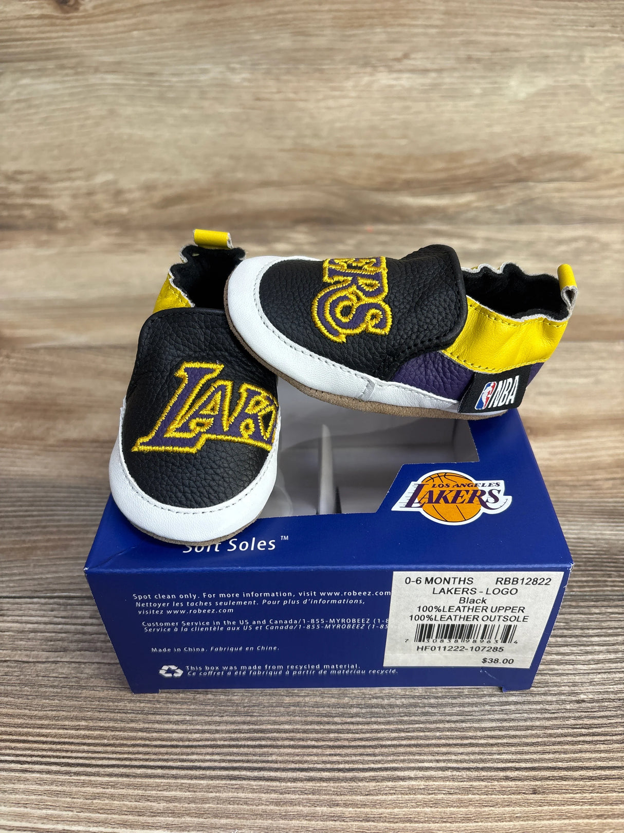 NEW Robeez NBA Lakers Soft Sole Shoes sz 1/2c