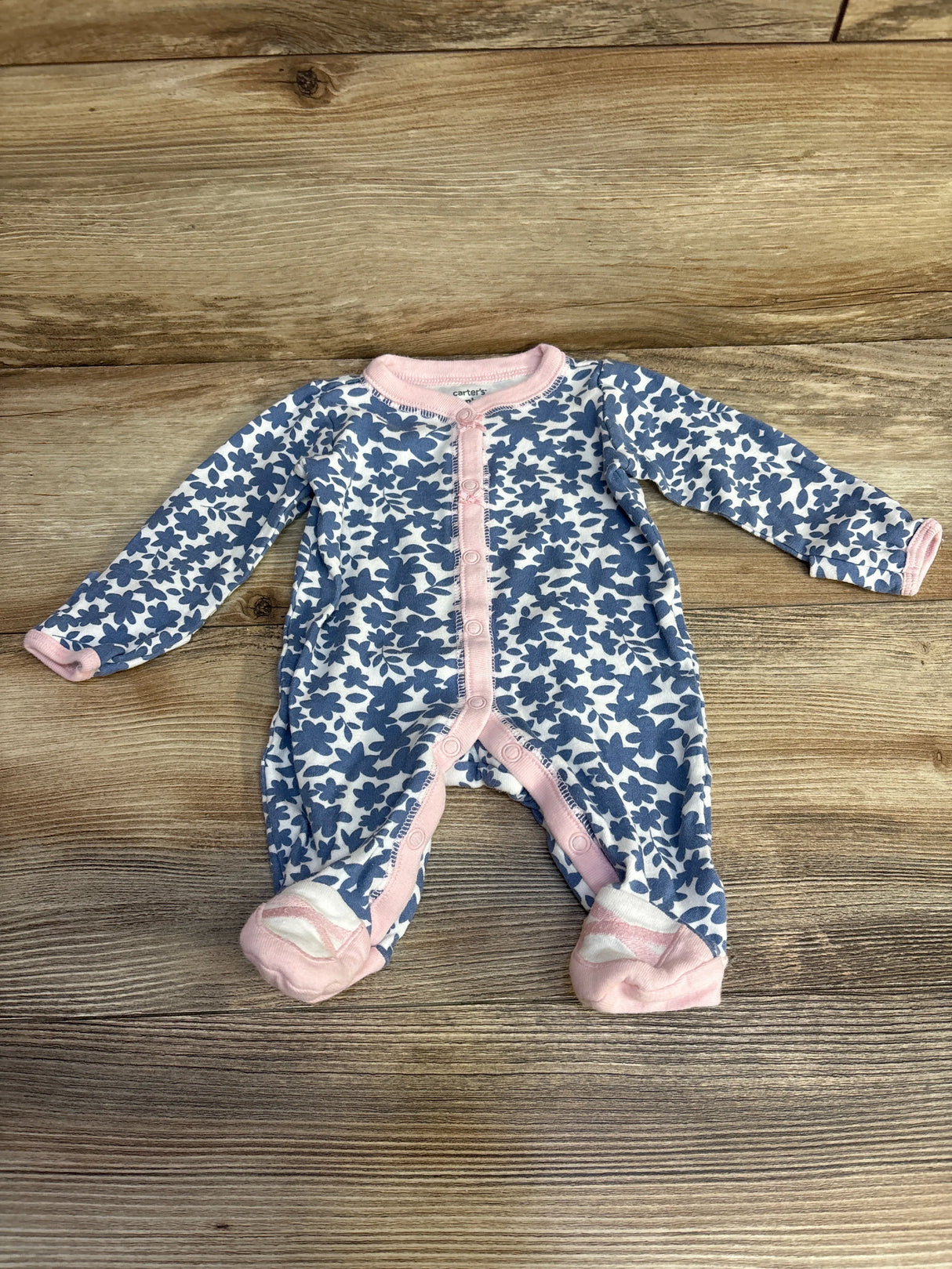 Carter's Floral Sleeper White/Blue sz Newborn - Me n Mommy To Be