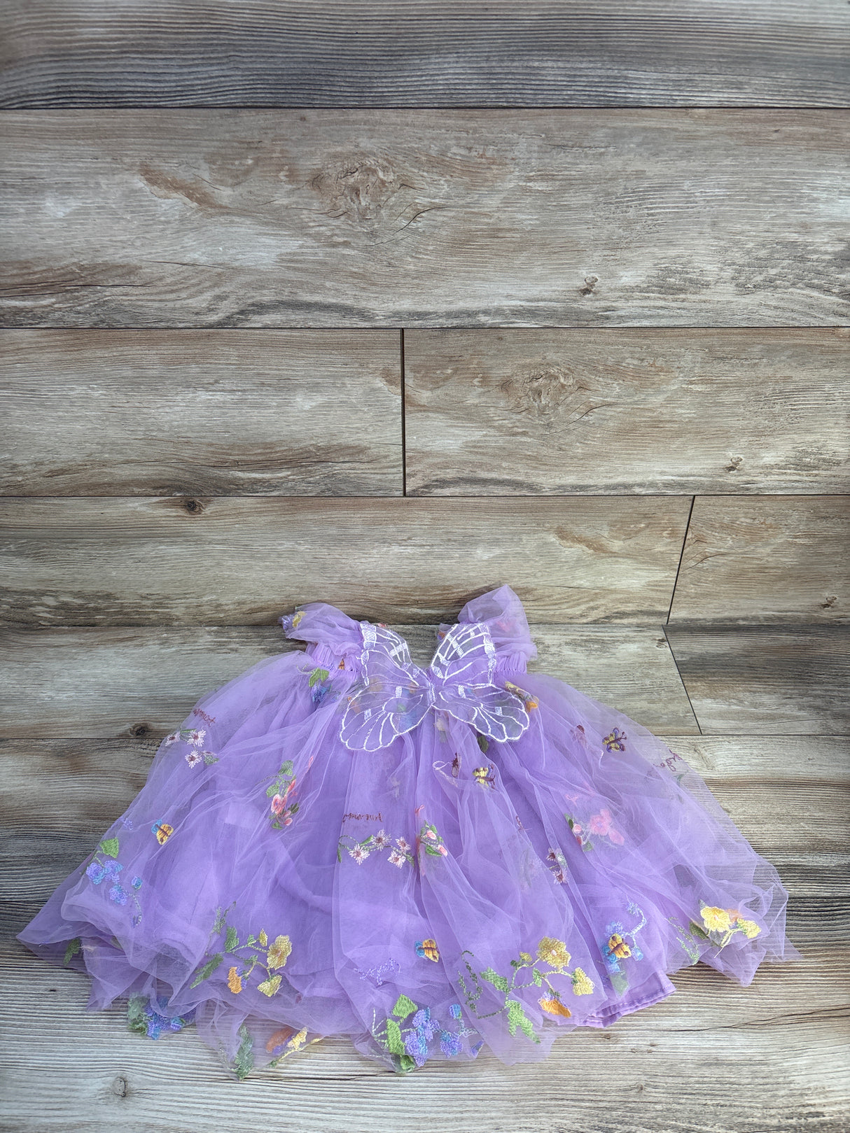 NNJXD Butterfly Embroidered Tulle Dress Purple sz 18-24m