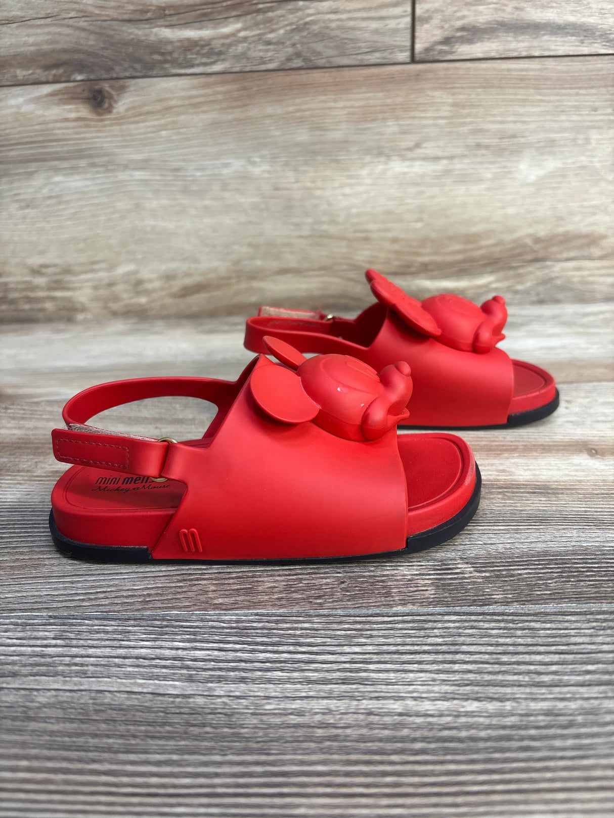 Mini Melissa x Disney Mickey & Minnie Beach Slide Sandals Red sz 9c - Me n Mommy To Be