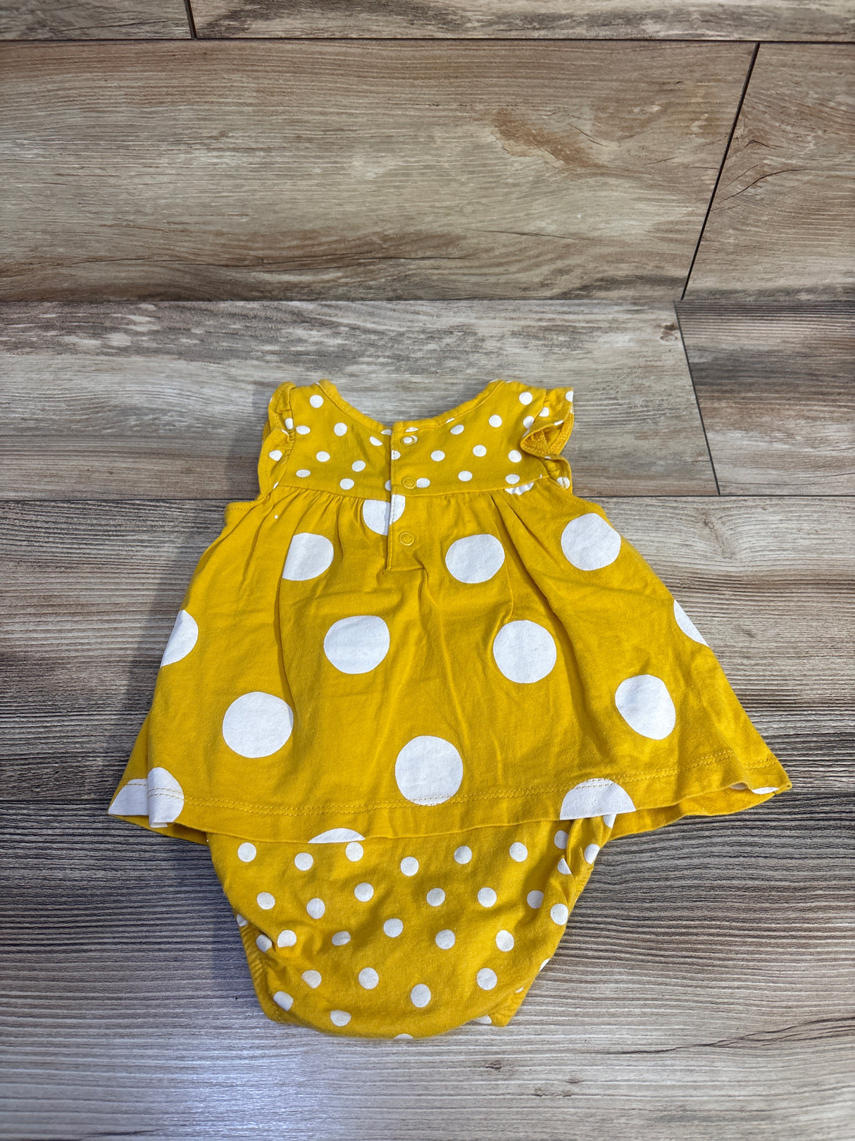 Carter's Polka Dot Bodysuit Dress Yellow sz 9m