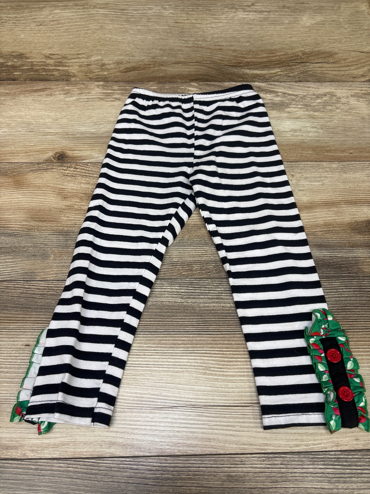 Striped Christmas Leggings White sz 4T