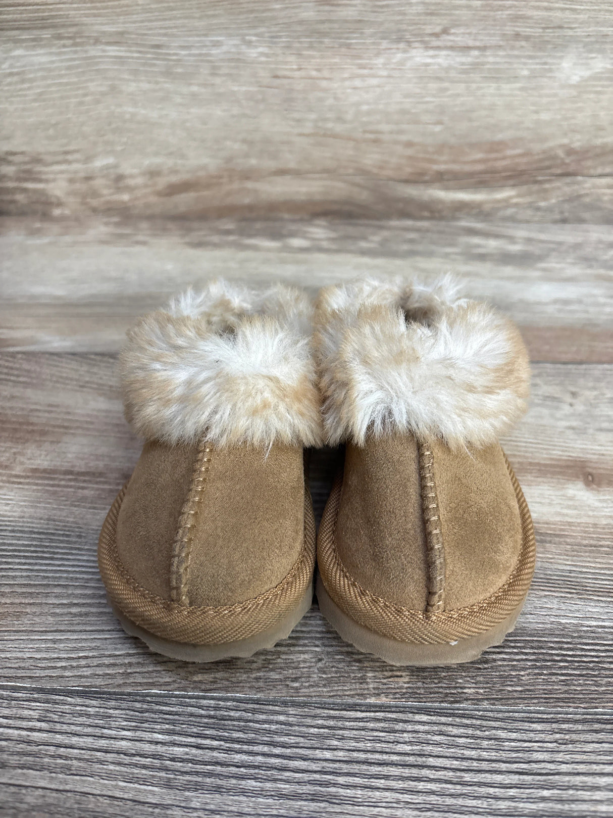 Cat & Jack Faux Fur Slippers Brown sz 5c