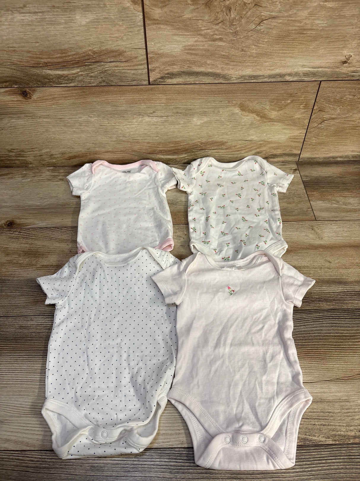 Little Me 4pk Bodysuit Set White sz 3m