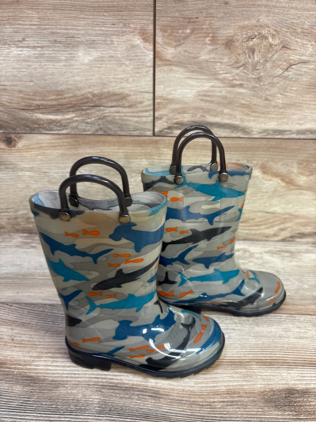 Member's Mark Shark Rain Boots Grey sz 7-8c