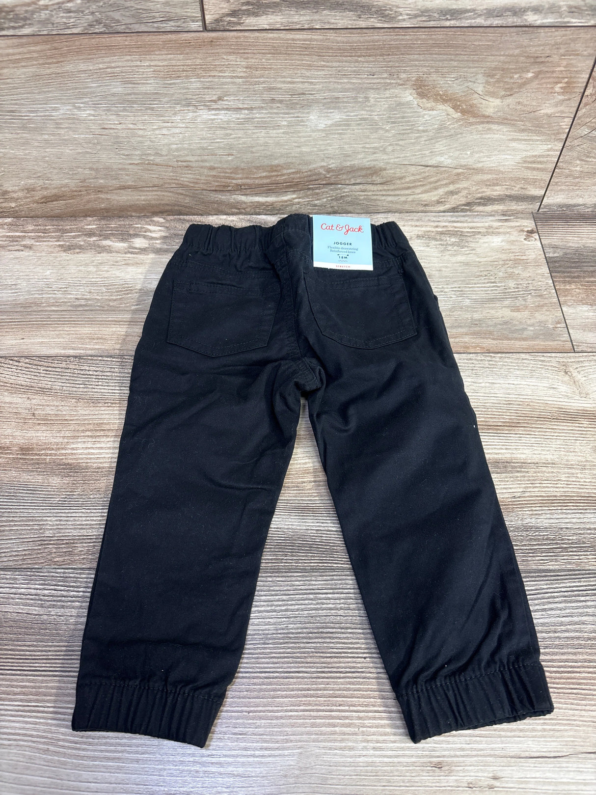 NEW Cat & Jack Stretch Drawstring Joggers Black sz 18m