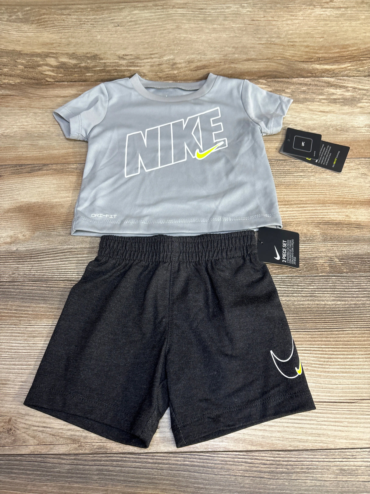 NEW Nike 2pc Shirt & Shorts Set Grey sz 12m - Me n Mommy To Be